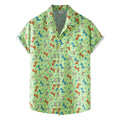 Men's Hawaiian Coconut Tree Print Short Sleeve Beach Shirt – Casual Summer Button-Up