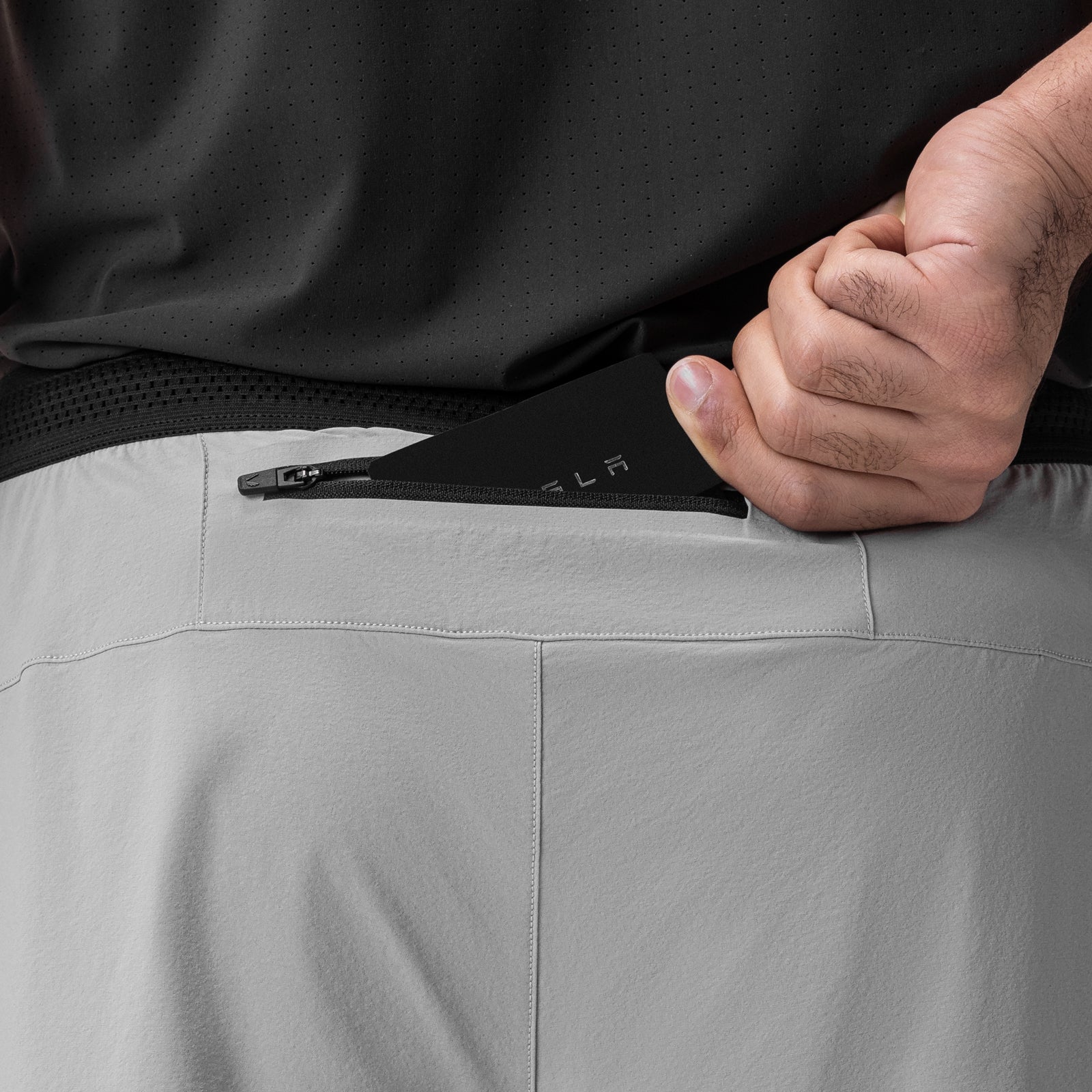0953. Aerotex™ Hybrid Liner Short - Slate Grey/Black