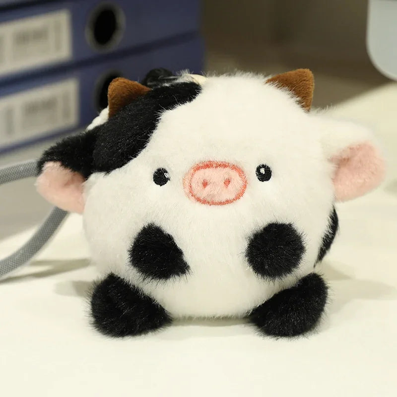 Cute Ball Shaped Animal Plush Keychain - Cat/Rabbit/Seal/Penguin/Cow/Elephant/Bee/Bird/Hamster