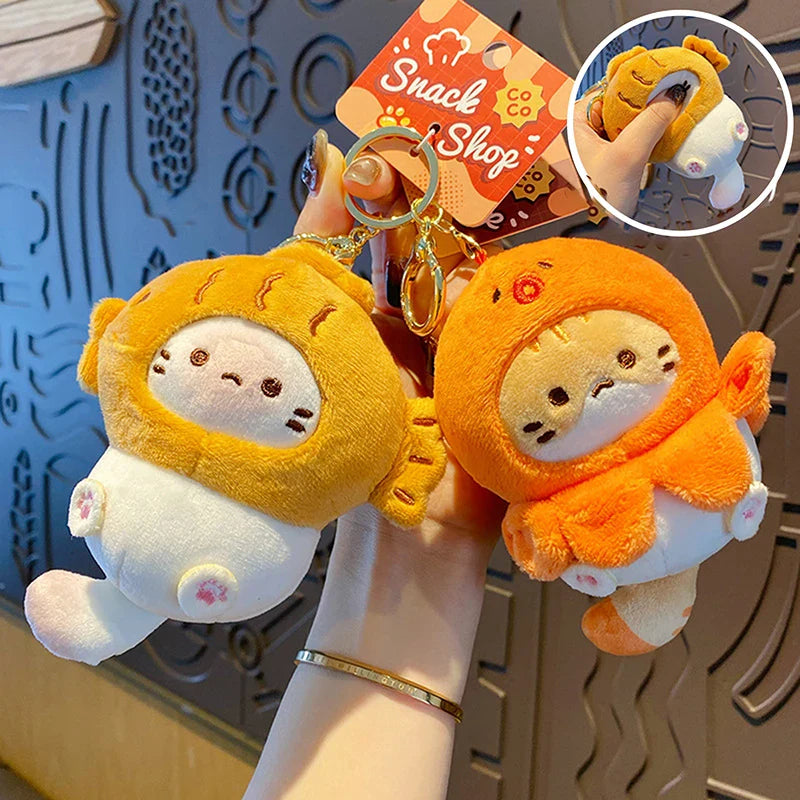 Cute Cat Plush Keychains 10cm - 4 Styles