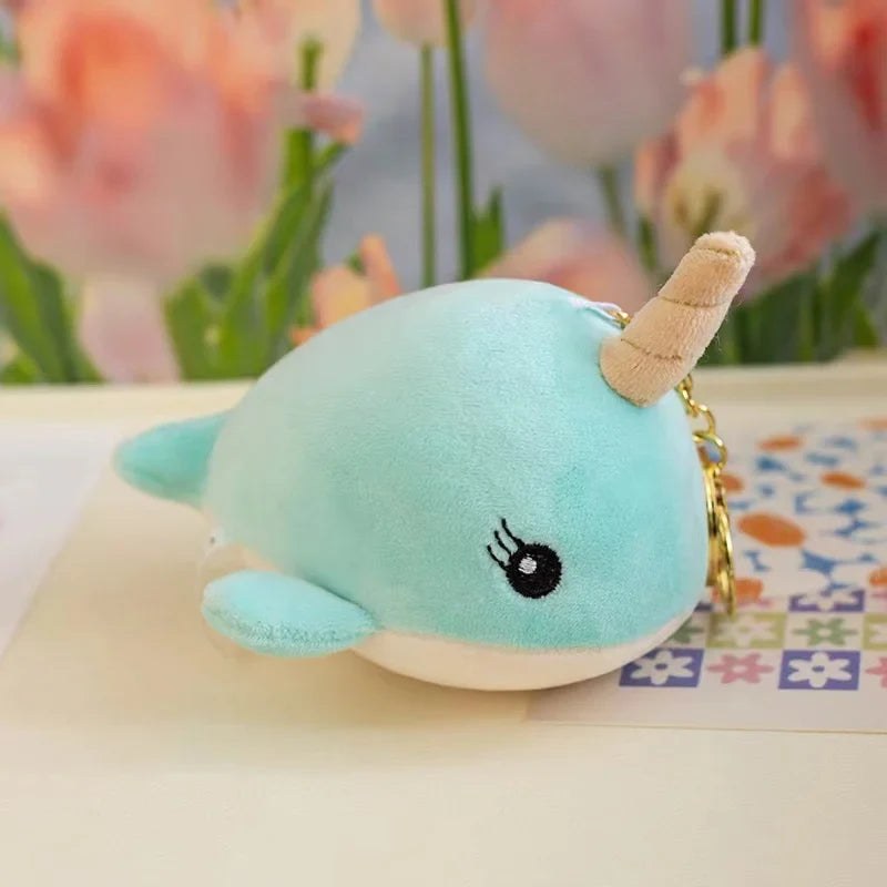 Cute Narwhal (With Oepn/Close Eyes) Plush Keychains - 16 Styles