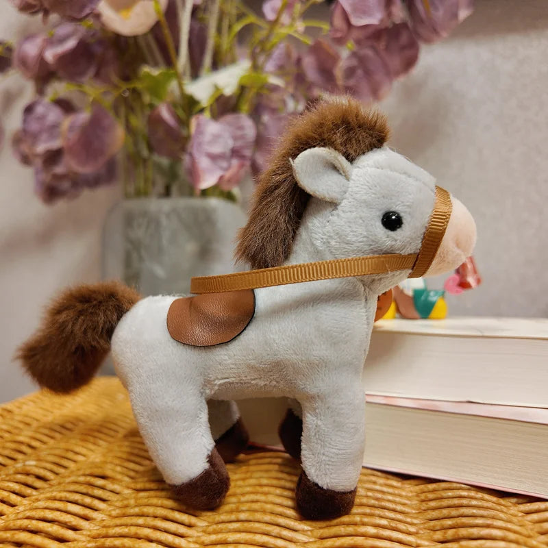 Cute Horse Plush Keychains 12cm - Grey/Brown/White