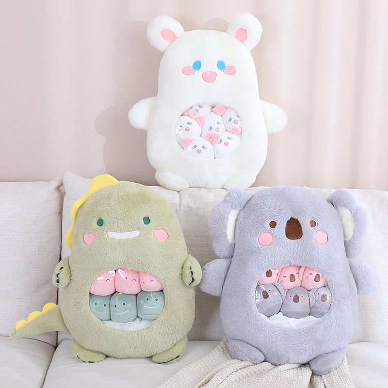 A Bag of 6 pcs Animal Plushies Pillow Plush Toys  40x50cm - Koala/Bear/Panda/Rabbit/Dinosaur