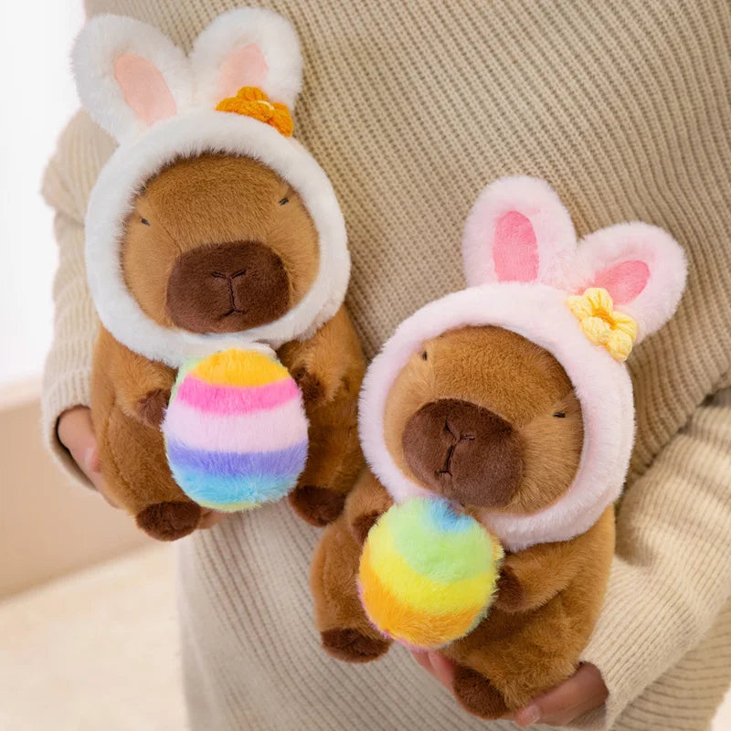 Cute Capybara With Easter Colourful Egg Plush Toys 20cm