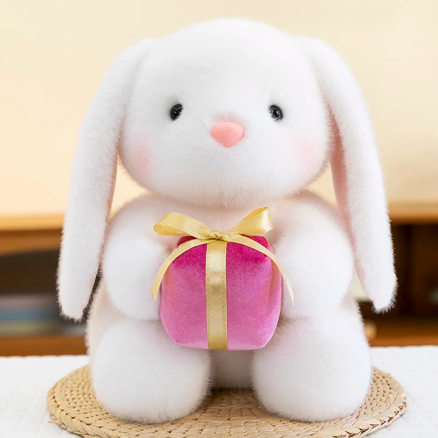 Cute Rabbit With Rose/Apple/Milk/Present Plush Toys 25/35cm - 5 Styles