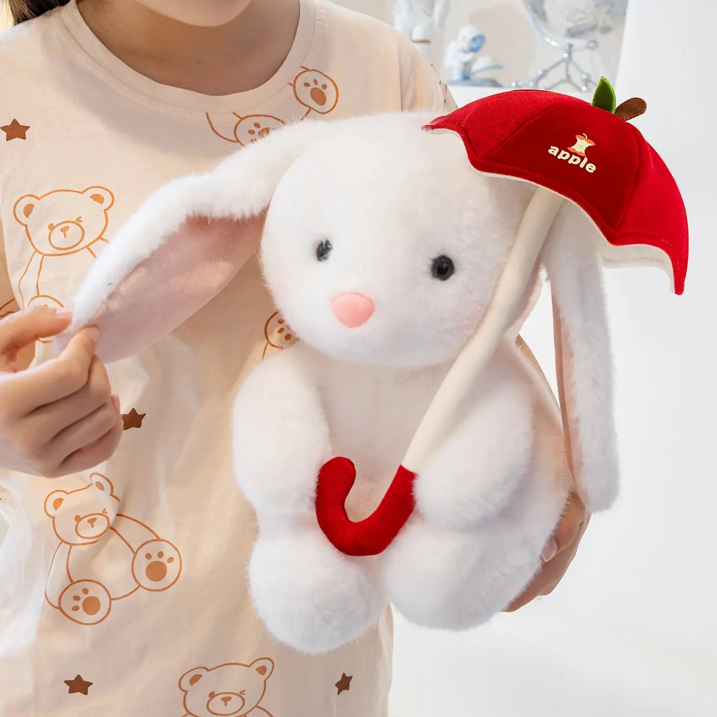 Cute Rabbit With Rose/Apple/Milk/Present Plush Toys 25/35cm - 5 Styles