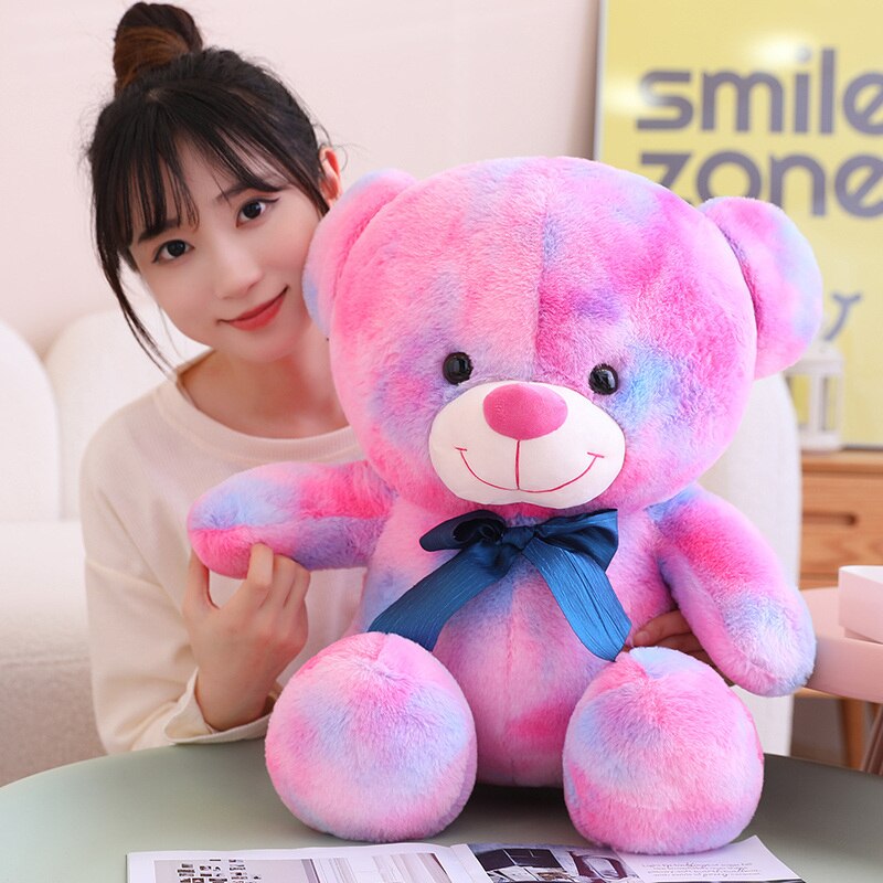 Teddy Bear(With Lovely Bow) Plush Toys - Brown/Colourful 25cm