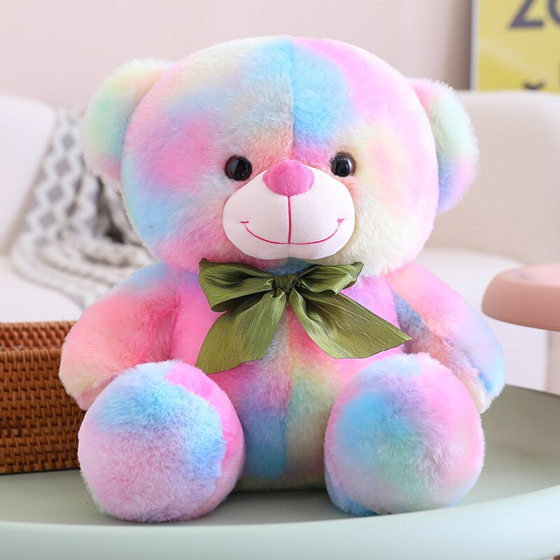 Teddy Bear(With Lovely Bow) Plush Toys - Brown/Colourful 25cm