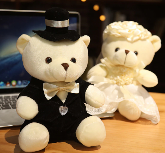 Couple Wedding Bears Plush Toys 2pcs/lot 15-35cm