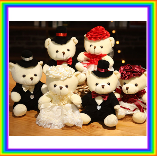 Couple Wedding Bears Plush Toys 2pcs/lot 15-35cm