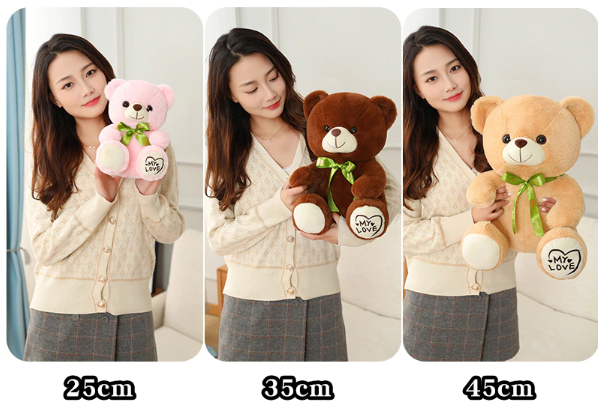 Teddy Bear Plush Toys (Colorful Bow Tie with "My love") 25/35/45cm