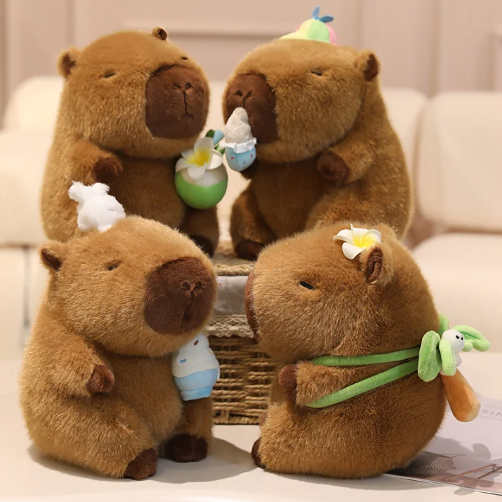 Cute Capybara With Ice Cream/Coconut Or With Bags(Sports) Plush Toys 22/30cm - 8 Styles