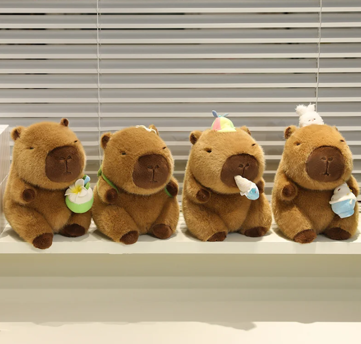Cute Capybara With Ice Cream/Coconut Or With Bags(Sports) Plush Toys 22/30cm - 8 Styles