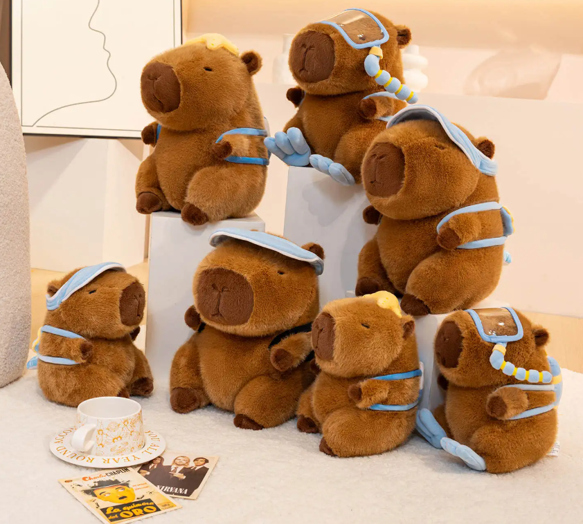 Cute Capybara With Ice Cream/Coconut Or With Bags(Sports) Plush Toys 22/30cm - 8 Styles