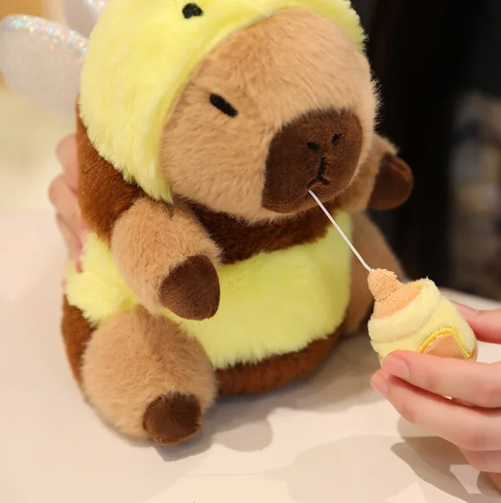 Capybara With Animal (Bee/Pig/Rabbit/Dinosaur/Shark/Firefly) Dress Up Plush Toys 20cm