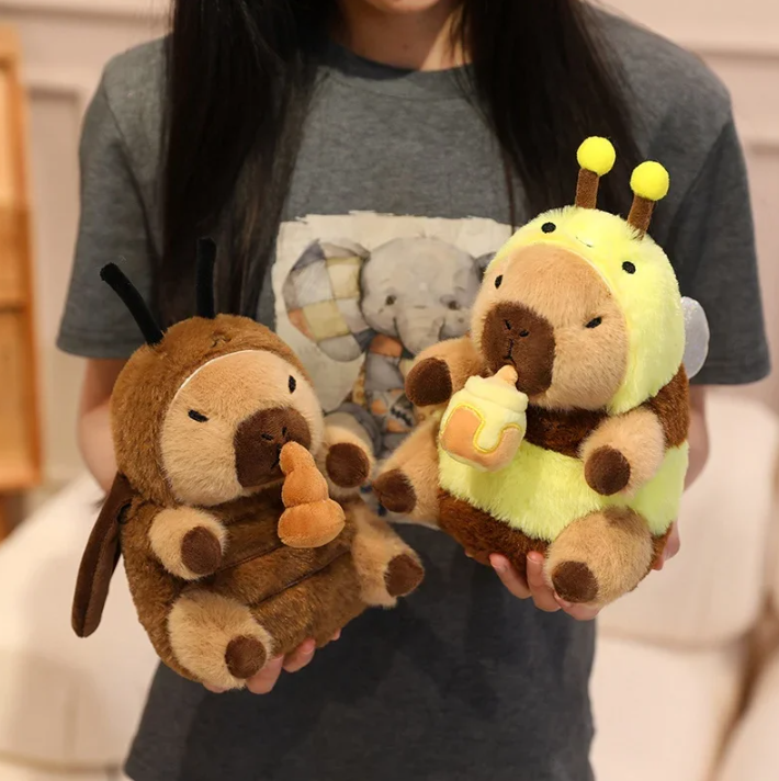 Capybara With Animal (Bee/Pig/Rabbit/Dinosaur/Shark/Firefly) Dress Up Plush Toys 20cm