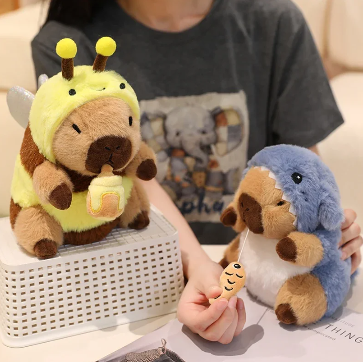 Capybara With Animal (Bee/Pig/Rabbit/Dinosaur/Shark/Firefly) Dress Up Plush Toys 20cm