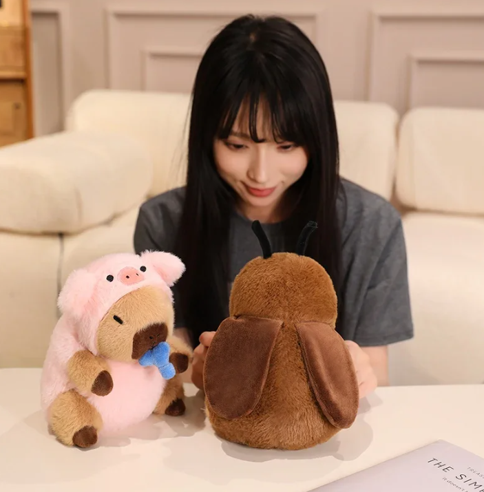 Capybara With Animal (Bee/Pig/Rabbit/Dinosaur/Shark/Firefly) Dress Up Plush Toys 20cm
