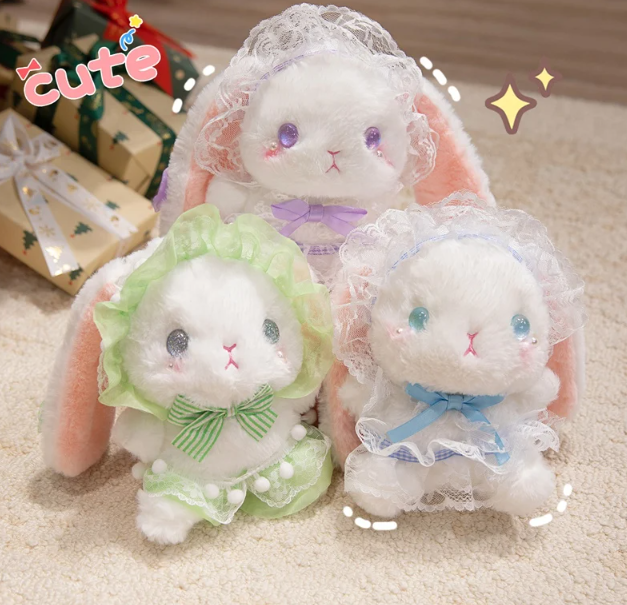 Cute Rabbit Plush Toys 18/25/35 - Green/Black/Purple/Yellow/Blue/Red