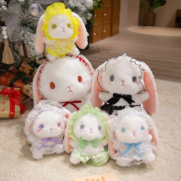 Cute Rabbit Plush Toys 18/25/35 - Green/Black/Purple/Yellow/Blue/Red