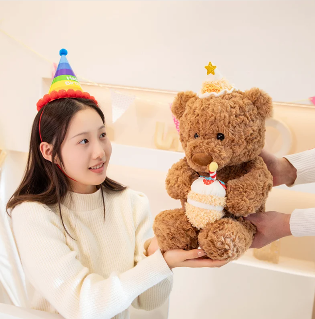 Cute Teddy Bear With Birthday/Pajama/Bubble Tea/Lemonlade Plush Toys