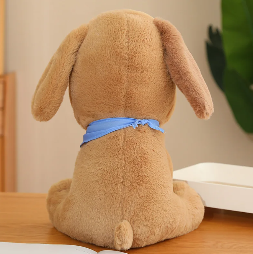 Cute/Kawaii Big Nose Dog Plush Toys 25cm - Khaki/White