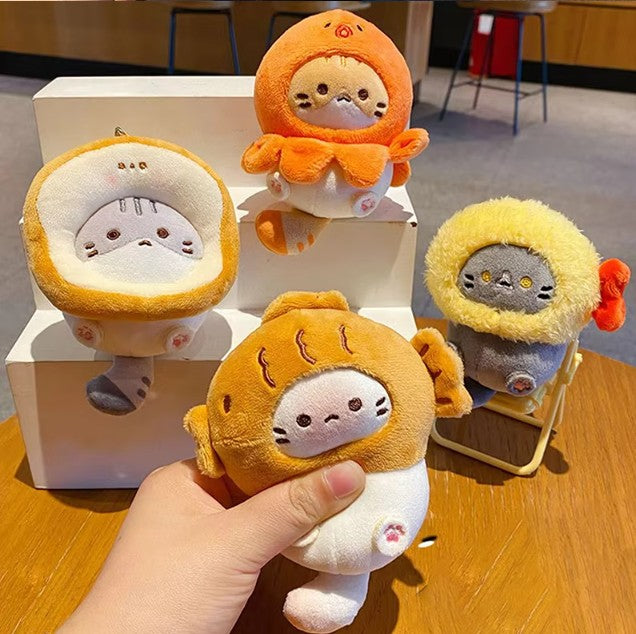 Cute Cat Plush Keychains 10cm - 4 Styles