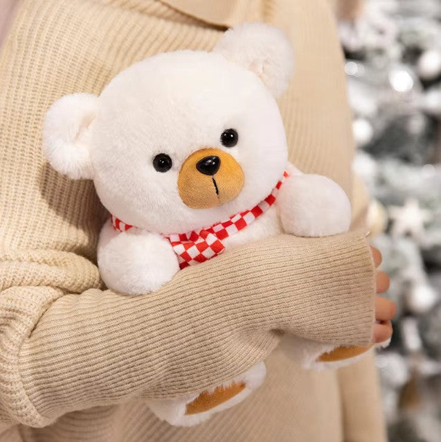 Cute Teddy Bear With Scarf Plush Toys 25/35/45cm - Brown/White