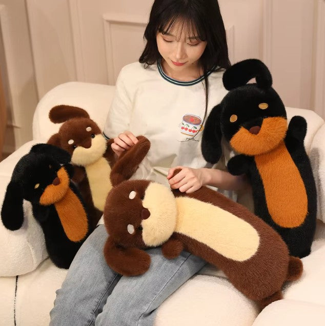 Cute Dog(Dachshund) Plush Pillows Toys 35cm - Black/Brown