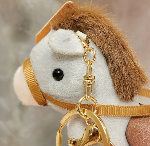 Cute Horse Plush Keychains 12cm - Grey/Brown/White