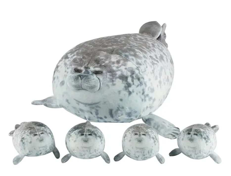 Chubby Seal Plush Pillow Toys  - 2 Styles(Just Pillow Or Pillow with 4 children Plushies)