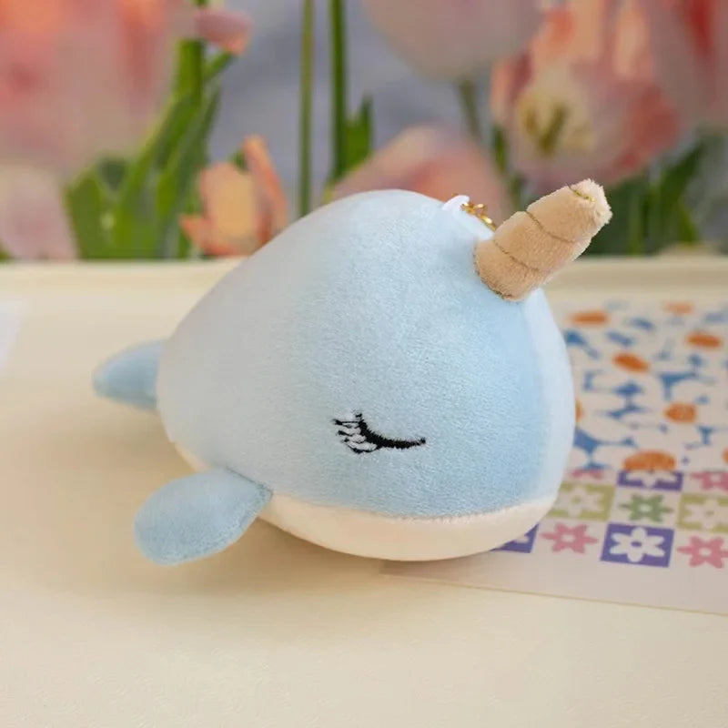 Cute Narwhal (With Oepn/Close Eyes) Plush Keychains - 16 Styles
