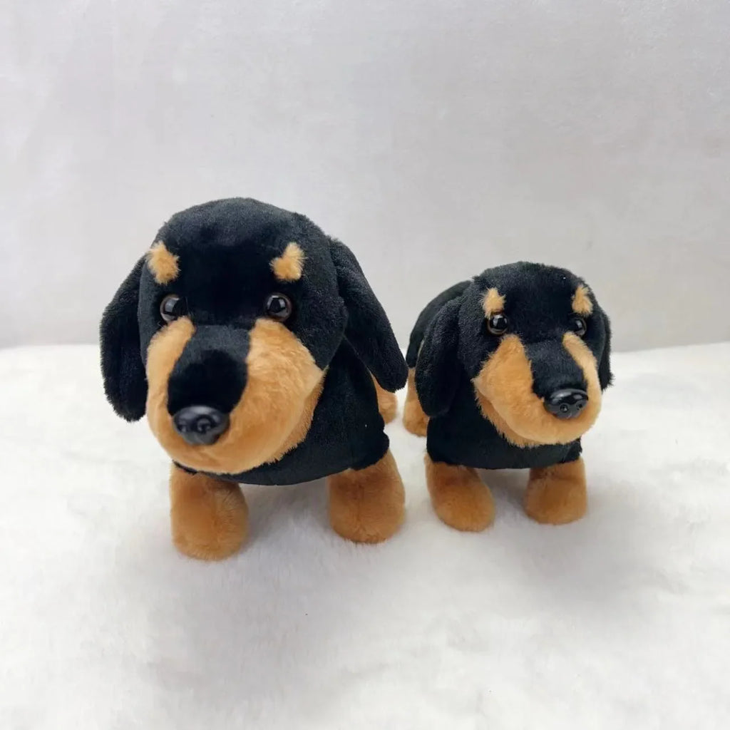 Cute Dog (Dachshund) Plush Toys 25/34cm - Black/Dark Brown/Light Brown