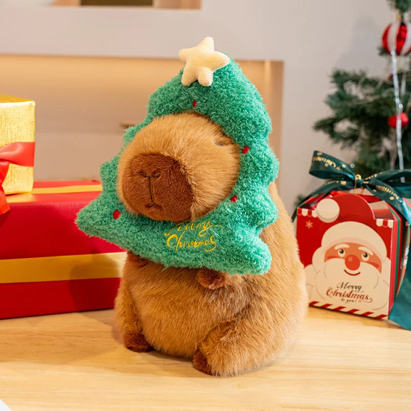 Cute Capybara With Christmas(Hat/Candy/Tree/Apple/Scarf) Plush Toys 25cm - 4 Styles