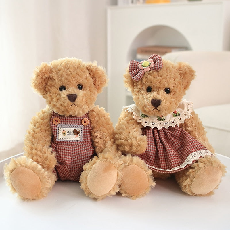 Teddy Bear (Couple With Cloth) Plush Toys 2 pcs/lot 26cm
