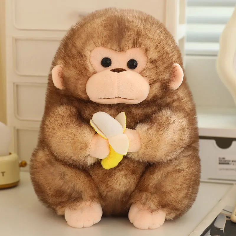 Cute Monkey With Banana Plush Toys 23/30/40cm - Yellow/Brown