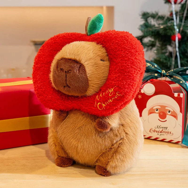 Cute Capybara With Christmas(Hat/Candy/Tree/Apple/Scarf) Plush Toys 25cm - 4 Styles