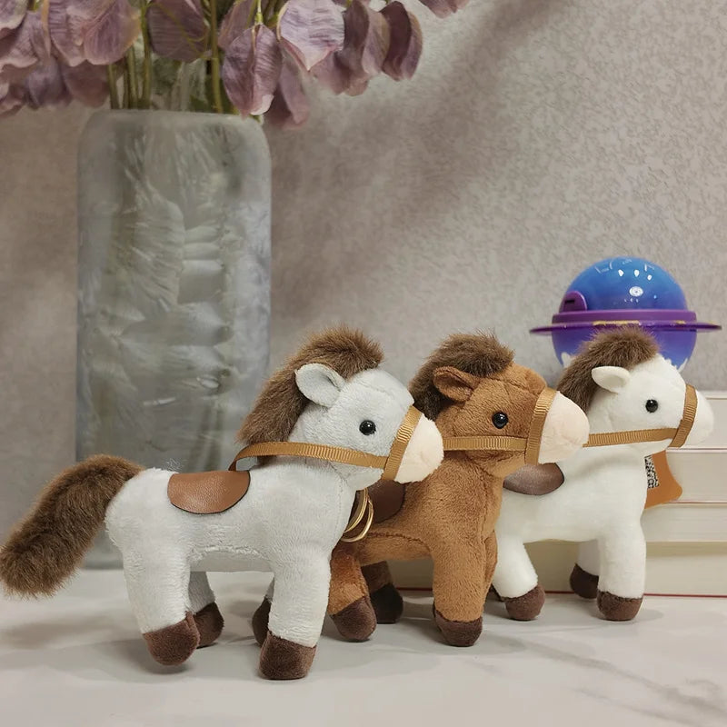 Cute Horse Plush Keychains 12cm - Grey/Brown/White