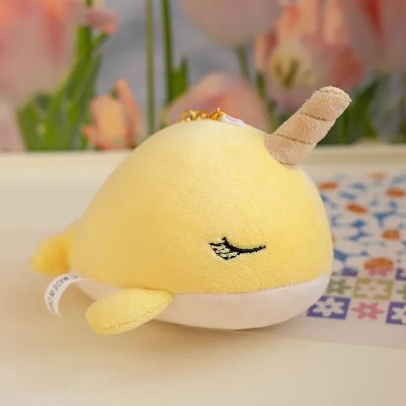 Cute Narwhal (With Oepn/Close Eyes) Plush Keychains - 16 Styles