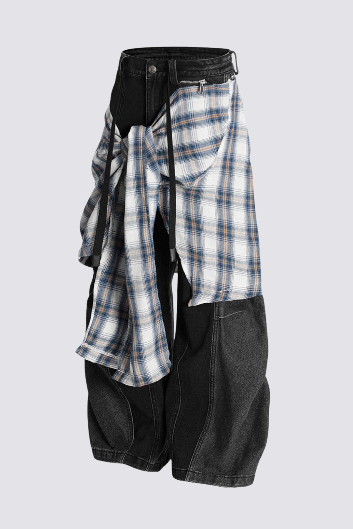 Shadow Ride Shirt Splicing Wide Leg Jeans