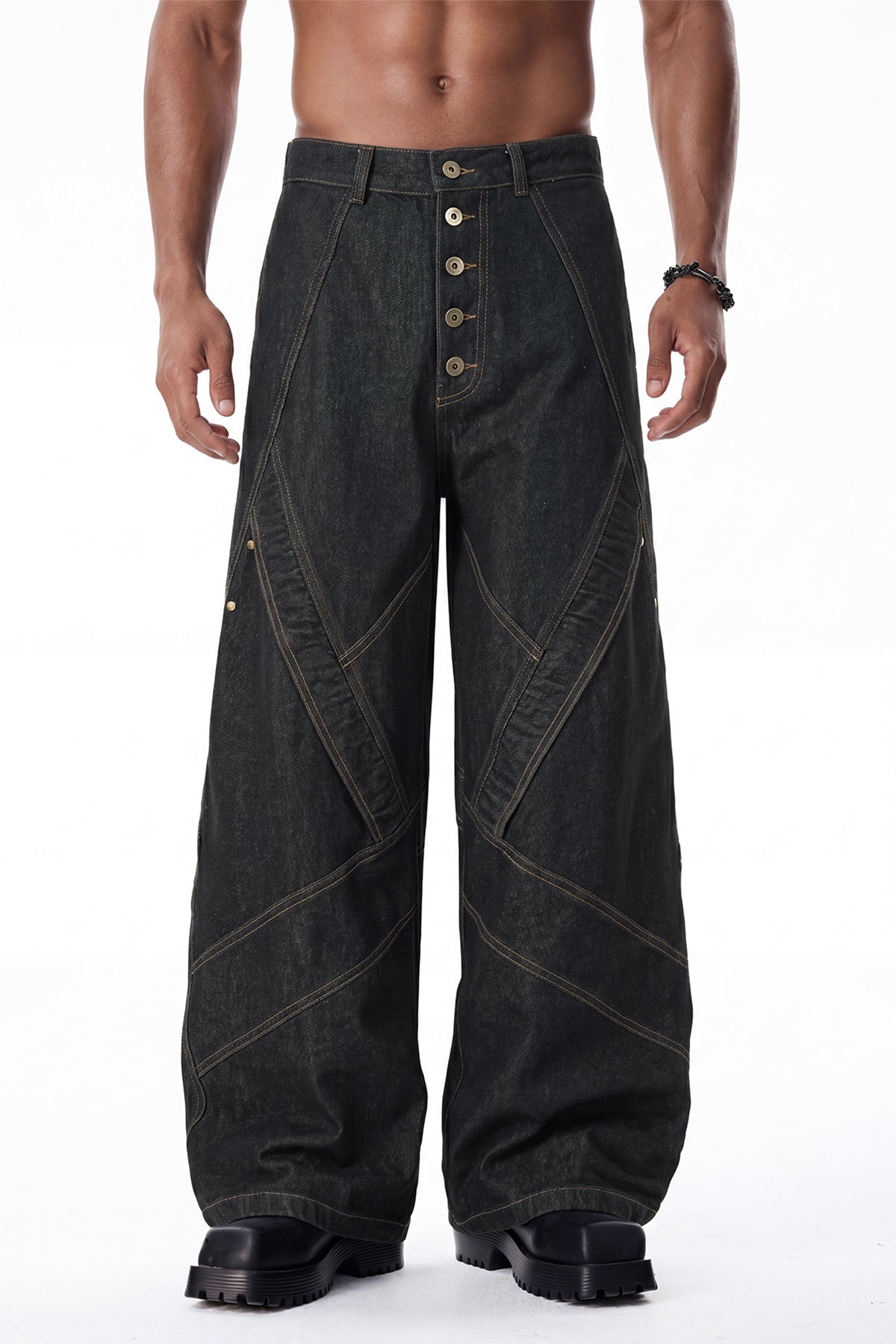 Solid Drift Deconstructed Barrel Jeans