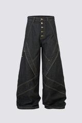 Solid Drift Deconstructed Barrel Jeans