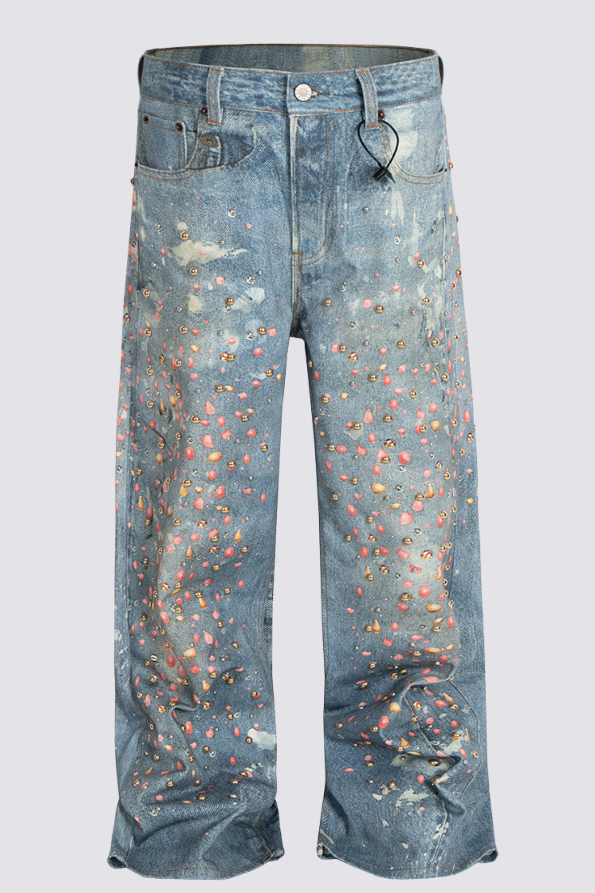 Street Revolt Print Bleached Jeans