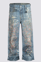 Street Revolt Print Bleached Jeans