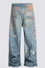 Street Revolt Print Bleached Jeans
