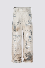 Tunnel Code Graffiti Straight Jeans