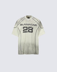 American Vintage Washed Contrast Stitch Graphic T-Shirt