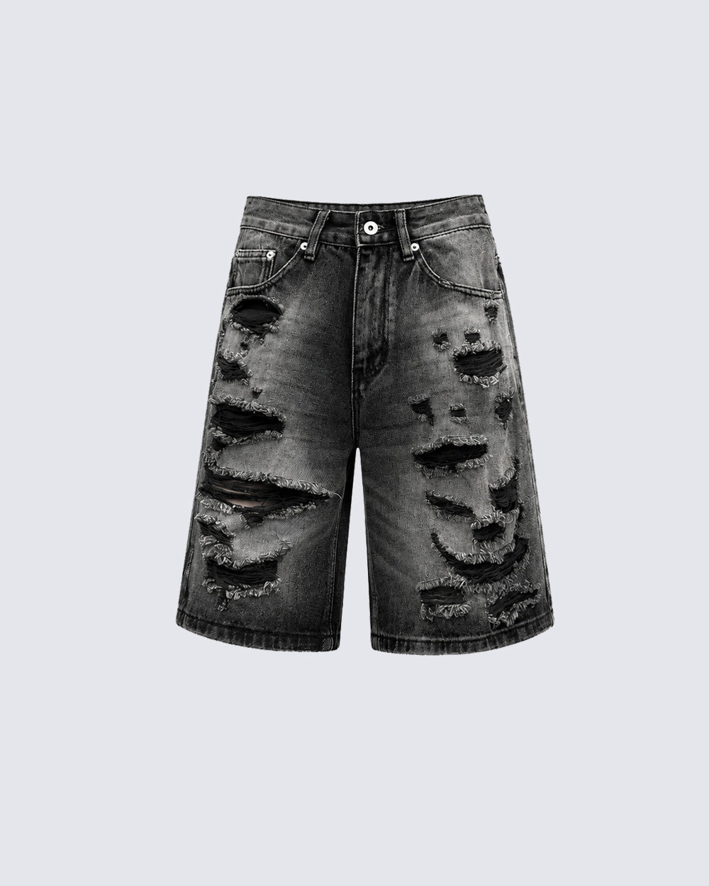 Vintage Distressed Ripped Denim Shorts