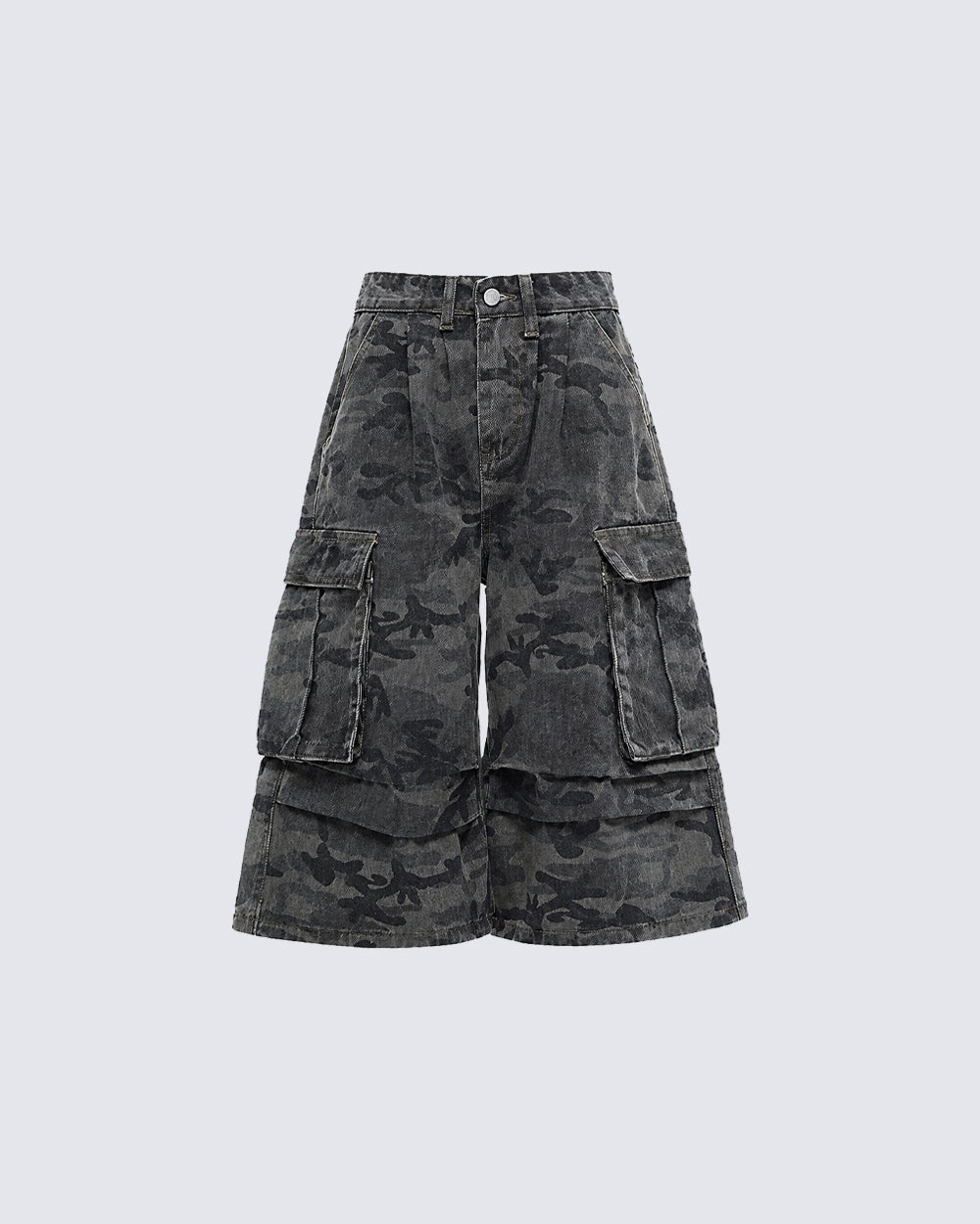 New Camo Layered Cargo Shorts