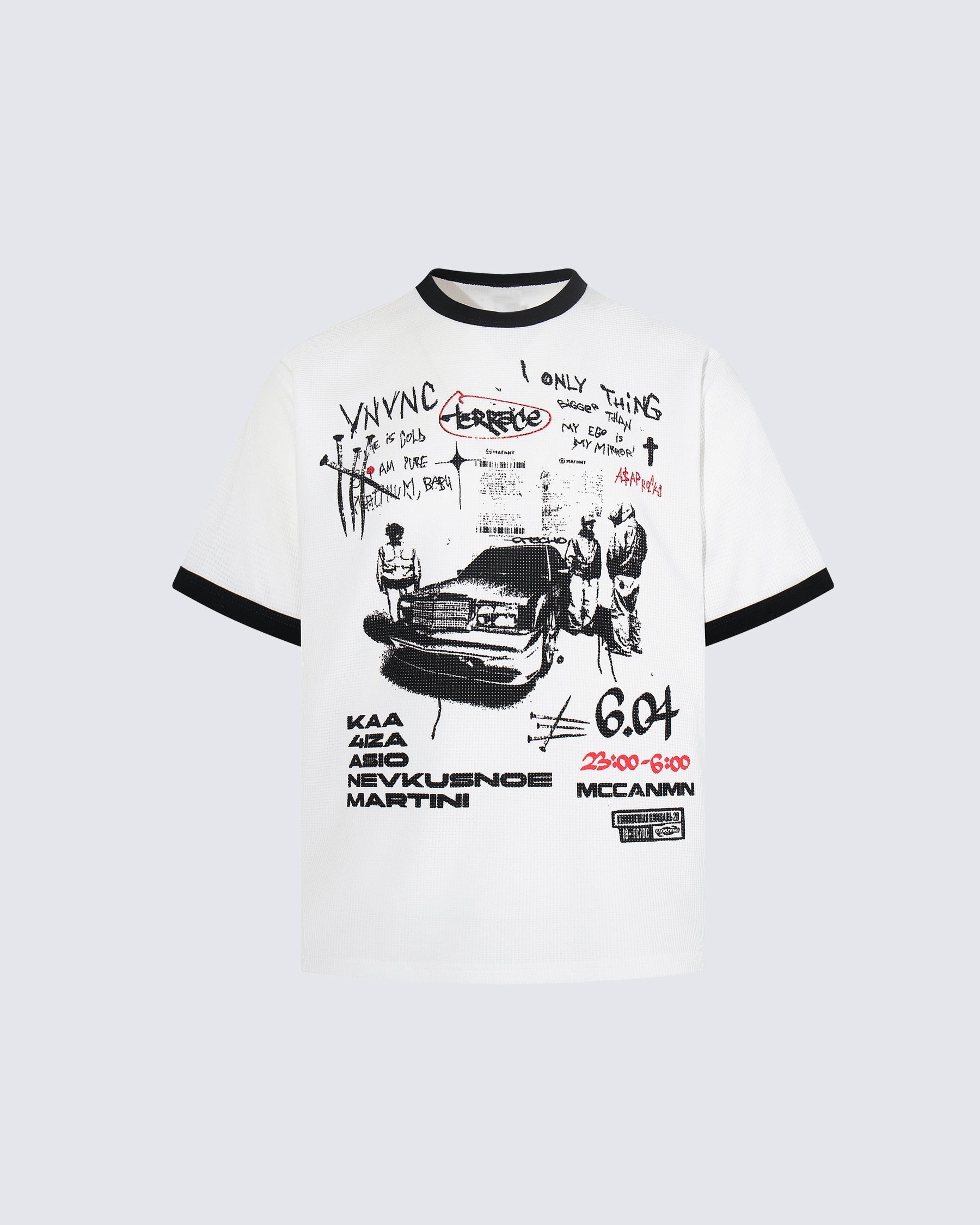 Graphic Contrast Trim Short Sleeve T-Shirt